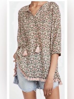 Roller Rabbit Serafina Floral PullOver Swim Coverup/Tunic,Size-Medium